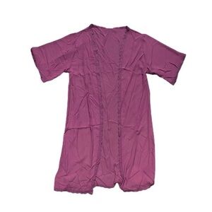 Women's Lace Trim Bohemian Purple Kimono - LuLaRoe Chloe Coverup